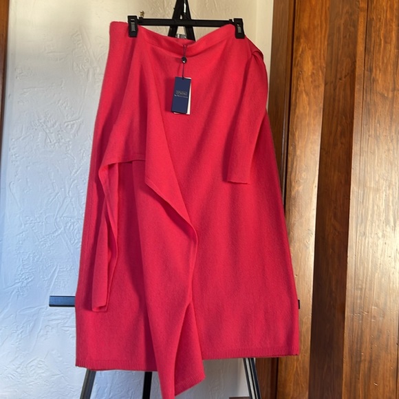 Polo by Ralph Lauren Cashmere Faux Wrap Sweater Skirt Size L, NWT - Picture 5 of 9